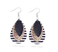 IMIKEYA 9 Paare Kunstleder Ohranhänger Wasserfall Tropfen Design mit Schlangenmuster Leichte PU Leder Ohrstecker für Party Festival Cosplay und Kostüm Modische Damenaccessoires