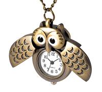 IMIKEYA Dekorative Taschenuhr Eule Vintage Taschenuhr mit Retro Design Goldfarbene Legierung mit Quarzwerk Kreative zur Geschenkidee und Zeitmessung