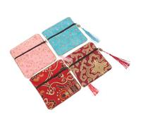 IMIKEYA Satin Schmuckbeutel mit Reißverschluss 4 Stück Kompakter Reise Schmuckorganizer aus Weichem Material Elegante Damen Geldbörse für Unterwegs