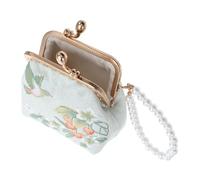 IMIKEYA Stitch Geldbörse Mit Besticktem Verschluss Stoffgeldbörse Für Damen Quadratische Clutch Mit Blumenmuster Aufbewahrungstasche Und Kosmetiktasche