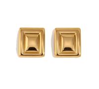 IMINI Geometrische Klobige Ohrringe für Damen Mädchen Große Quadratische Boho-Statement-Ohrstecker Dicke Kuppel Ohrringe Minimalistischer Ohrschmuck Geschenke (Gold)