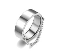 IMINI Kettengliederring aus Edelstahl, 8 mm, für Damen und Herren, hochglanzpolierte Bänder mit Quasten-Akzent, bequeme Passform, minimalistisch, personalisierbar, Schmuckgeschenke für Jubiläen und