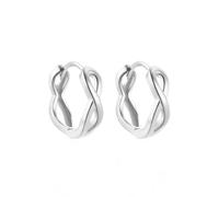 IMINI Minimalistische Infinity Kleine Creolen 925 Sterling Silber Ohrringe Endless Love Huggie Creolen Knorpelohrringe Hypoallergener Ohrschmuck (Silber)