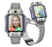 imoo X10 Kinder-Smartwatch, 4G Sprachanruf, 1,6″ HD 5MP+8MP Split-Dual-Kameras, 32 GB Speicher 20m wasserdicht, Herzfrequenz-Monitor Sport-Modi großer Akku (Grau)