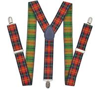 IMOSEI Hosenträger Suspender Herren-Unisex-Hosenträger Zum Anklipsen Elastisch Schwarz Schwarz Größerer Hosenträger Y-Rücken Karierter Hosenträger 120 cm