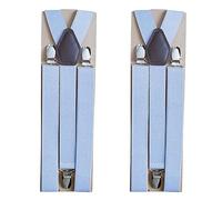 IMOSEI Hosenträger Suspender Modischer Universeller 3-Clip-Schultergurt Für Erwachsene Mit Kordelzug Für Herren Und Damen In Hellblau