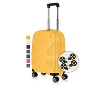 IMPACKT Hartschalenkoffer IP1 mit 4 Rädern aus recyceltem Material mit austauschbaren Klickrollen, Sunsetyellow, 55 cm (Größe S), Casual