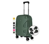 IMPACKT IP1 Hartschalenkoffer mit 4 Rädern aus recyceltem Material mit 6 Jahren Garantie; nachhaltiges Reiseetui mit austauschbaren Rollen, Grün - Deep Sea Green, 55 cm (Größe S), Casual