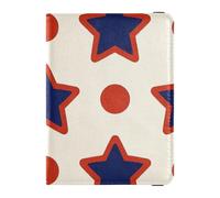 Impfhülle aus Leder, dekorativ, wasserdicht, Weinrot mit Sternen und Punkten, Beige, Weinrot Sterne gepunktet beige, 1 size