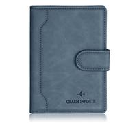 Impfpass Hülle Reisepasshülle, Urlaub Zubehör, Passhülle mit RFID-Blocker, Schutzhülle Tasche für Kreditkarten Reisepass, Ausweis und Reisedokumente, Reisezubehör/Cardholder/Travel Organizer (Blau)