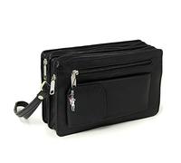 imppac DrachenLeder Handgelenktasche schwarz Leder Herren Smartphonefach OTJ512S Leder Handgelenktasche