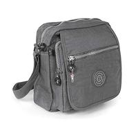 imppac Umhängetasche grau Nylon Crossover Schultertasche Bag Street OTJ218K, ohne, Grau