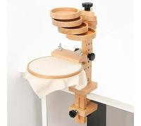 Imtrub Stickständer, Stickrahmen Halterung Tisch, Verstellbarer, Drehbarer Kreuzstichständer, Nähwerkzeug, Ohne Stickrahmen (Hellbraun)