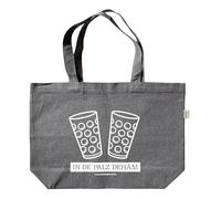 In de Palz dehäm & Dubbegläser XXL Shopper | Die Tasche für Pfalz Liebhaber aus recycelter Baumwolle, sehr robust | Ideal als Einkaufstasche, Badetasche, Strandtasche, Handtasche