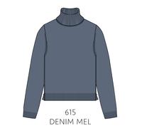 IN LINEA - NOS Pullover, Rollkragen 615 denim mel. - Gr. - 40