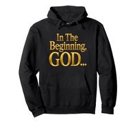 In The Beginning GOD... Genesis 1:1 Christian Bible Verse Pullover Hoodie