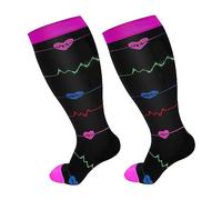 in Übergröße für Damen und Herren, kniehohe Stützstrümpfe mit breiter Wade Strumpfgürtel Strümpfe (Hot Pink, XXL)