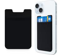 inaepeak 2 Stück Kartenhalter für Handy mit 3M Selbstklebend, Kartenhalter Stick On Wallet Sleeve, RFID Card ID Credit Card ATM Card Holder for Smart Phones, Black, Schwarz, 2er-Pack, Modern