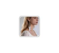 Inateannal Boho Long Feather Filigree Dangle Ohrringe weiße Feder Quasten Ohrringe Vintage Ethnic Filigree Bolde Schmuck für Frauen