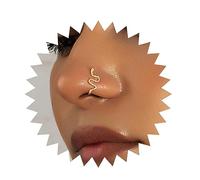 Inateannal Punk Schlange Nasenringe Gold Schlange Gefälschte Nase Ring U Form Clip Auf Nase Manschette Gefälschte Septum Nase Ring Stud Schlange Biegsam Nase Ring Schmuck Für Frauen Und Mädchen