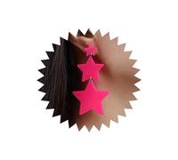 Inateannal Vintage Acryl Star Drop Ohrringe Lange Dreifach Stern Ohrringe Grün Große Stern Ohrringe Übertrieben Grüne Stern Ohrstecker Schmuck Für Frauen Und Mädchen