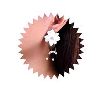 Inateannal Vintage Blume Perle Tropfen Ohrringe Blume Ohr Jacke Ohrringe Weiß Große Blume Ohrstecker Gold Perle Vorne Zurück Ohrringe Schmuck Für Frauen Und Mädchen