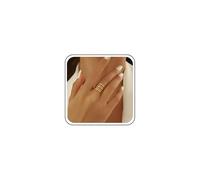 Inateannal Vintage Offener Verstellbarer Fingerring Gold Offener Breiter Wickelring Statement Knöchelringe Statement Verstellbare Klobige Ringe Schmuck Für Frauen
