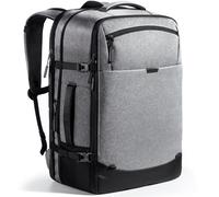 Inateck 38.5-46.2L Reiserucksack erweiterbarer Herren Damen Handgepäck Flugzeug Rucksack, 15.6 Zoll Laptop Rucksack spritzwassergeschütztes Carry on Kabinenrucksack für Weekender, BP03006 - Gray / 46L