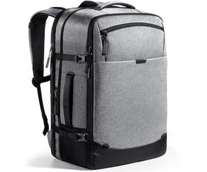Inateck 38.5-46.2L Reiserucksack erweiterbarer Herren Damen Handgepäck Flugzeug Rucksack, 15.6 Zoll Laptop Rucksack spritzwassergeschütztes Carry on Kabinenrucksack für Weekender, BP03006 - Gray / 46L