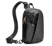Inateck Sling Bag X-Row, Leichte Herren Umhängetasche Spritzwassergeschützte Brusttasche Crossbody Bag für Wandern, Reisen, Spaziergang, Schwarz