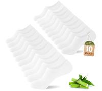 inaWarm Bambus Füßlinge Damen, 6 Paar, No Show & rutschfest | 36% Bambusfaser mit Silikon-Fersenpads, nahtloser Spitze, elastischem Bund sowie verstärkter Ferse und Spitze.