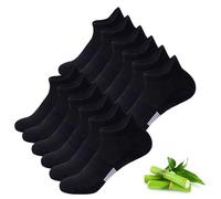 inaWarm Bambus Sneaker Socken Damen 39-42 35-38, 6 Paar Atmungsaktive Sportsocken, Kurze Laufsocken Damen Geschenk mit Geschenkbox 35-38 Schwarz