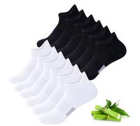 inaWarm Bambus Sneaker Socken Damen 39-42 35-38, 6 Paar Atmungsaktive Sportsocken, Kurze Laufsocken Damen Geschenk mit Geschenkbox 43-46 3x Schwarz | 3x Weiß