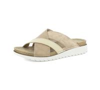 inblu Damen Ciabatte Donna Con Doppio Incrocio Effetto Cucito, Sottopiede In Pelle Imbottito Schiebe-Sandalen, Sand, 41 EU