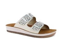 inblu Damen Ciabatte doppia Fascia dettaglio leopardato Schiebe-Sandalen, Sabbia, 36 EU