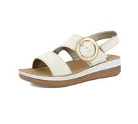 inblu Damen Sandali Donna Con Doppia Chiusura Strappo E Fibbia Tonda Dorata, Plantare In Pelle Sandale, EIS, 36 EU