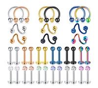 Incaton 16G Chirurgenstahl Helix Piercing Hufeisen & Twist Lippenpiercing stecker Tragus Daith Cartilage Ohrring Piercing 36 Stücke