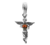 InCollections Damen-Anhänger 925/000 Sterlingsilber mit Bernstein, Engel 0010200300890