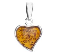 InCollections Damen-Anhänger 925/000 Sterlingsilber mit Bernstein, Herz 0010200220890