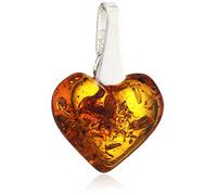 InCollections Damen-Anhänger 925/000 Sterlingsilber mit Bernstein, Herz