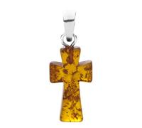 InCollections Damen-Anhänger 925/000 Sterlingsilber mit Bernstein, Kreuz 0002409002570