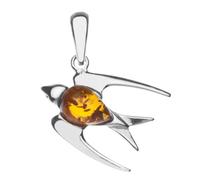 InCollections Damen-Anhänger 925/000 Sterlingsilber mit Bernstein, Schwalbe 0010200200890