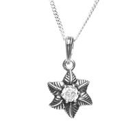 InCollections Damen-Anhänger 925/000 Sterlingsilber mit Zirkonia inklusive Panzerkette 42 cm 241A201714340