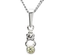 InCollections Damen-Anhänger 925/000 Sterlingsilber mit Zirkonia limette inklusive Panzerkette 42 cm 2420200003401