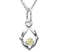 InCollections Damen-Anhänger 925/000 Sterlingsilber mit Zirkonia limette inklusive Panzerkette 42 cm 2430200007401