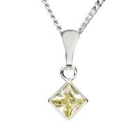 InCollections Damen-Anhänger 925/000 Sterlingsilber mit Zirkonia limette inklusive Panzerkette 45 cm 5420200016401