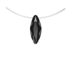 InCollections Damen-Anhänger 925/000 Sterlingsilber mit Zirkonia schwarz inklusive Omegareif 1,4/42 cm 242A201708340