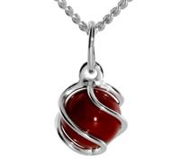 InCollections Damen-Anhänger 925/000 Sterlinsilber mit rek. Koralle inklusive Panzerkette 42 cm 2460200012401