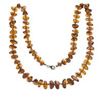 InCollections Damen-Bernsteinkette 50 cm mit Federringverschluß Silber vergoldet