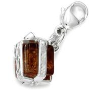 InCollections Damen-Charm-Anhänger 925/000 Sterlingsilber mit Bernstein, Würfel 001020CH04501